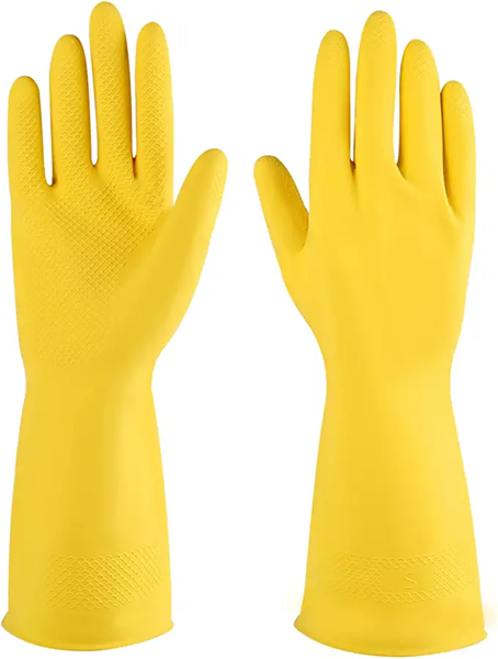 89034 - X-Large Flock-Lined Yellow Latex Glove